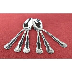 Reed & Barton VICTORIA‎ TEAPOONS 18/10 Stainless Steel Flatware Lot of 6